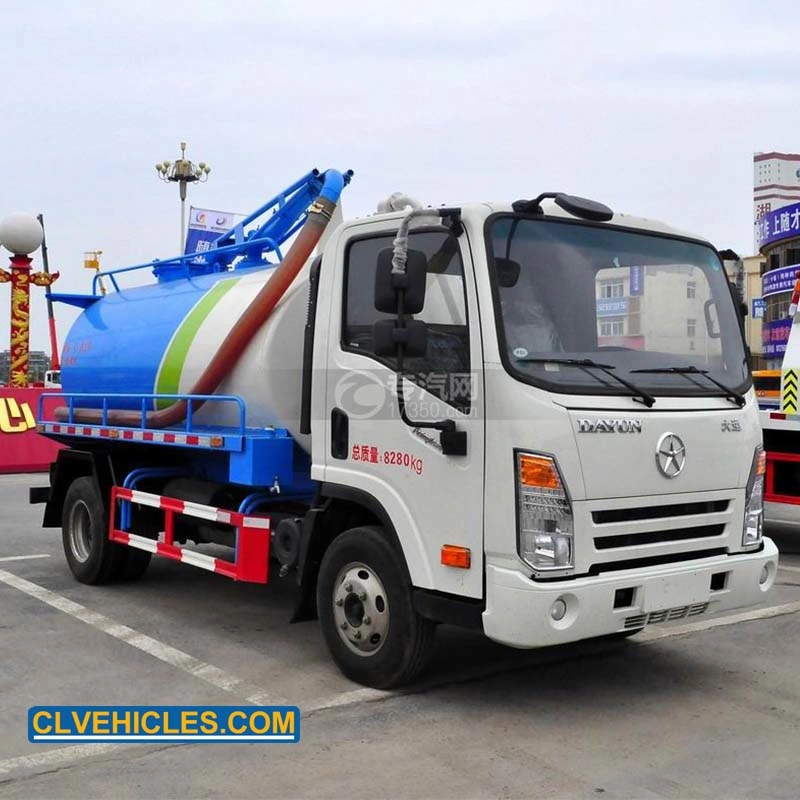 5cbm Vacuum Tank Jetting Sewage Cleaning Toilet Suction Tanker Sewage Truck